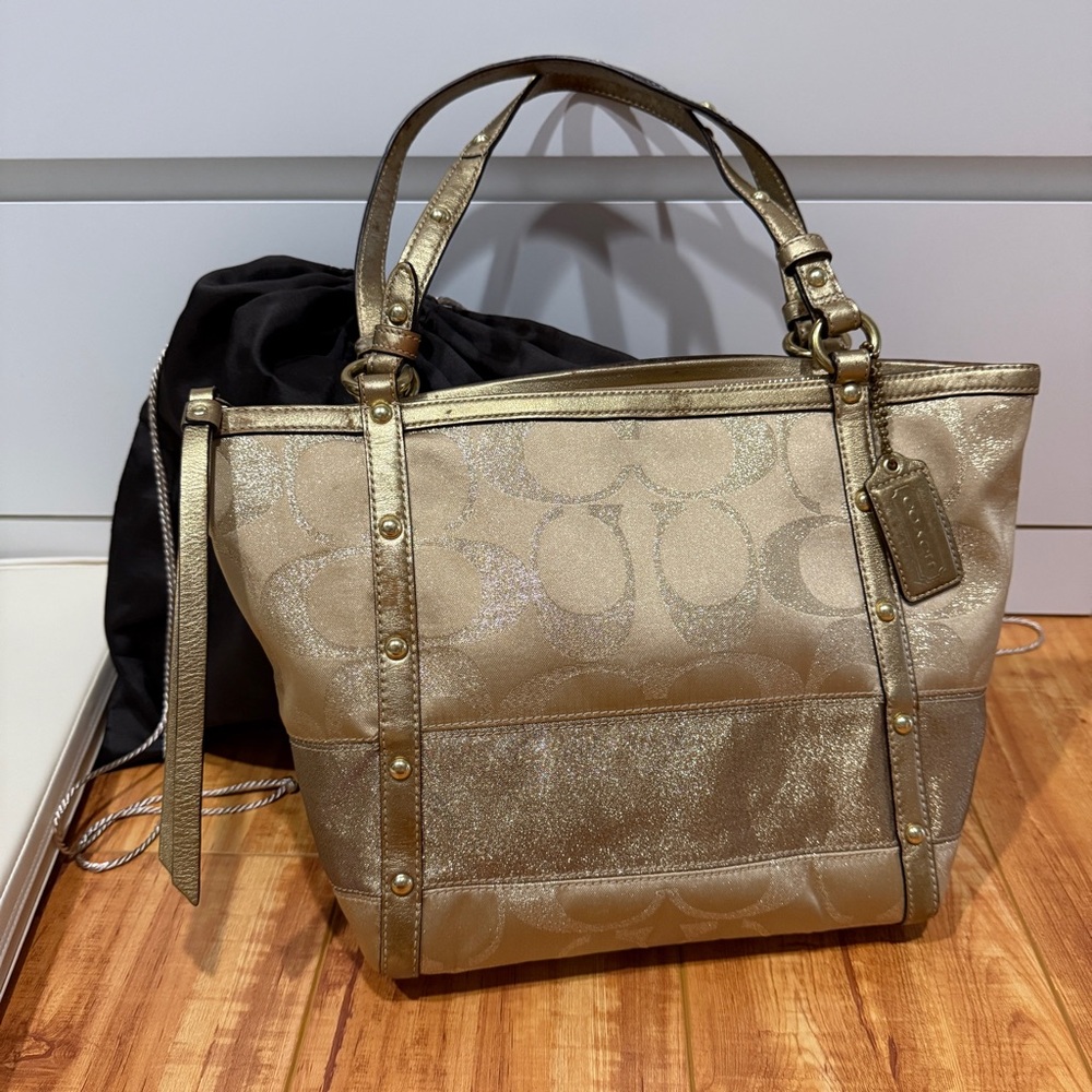 Coach Metallic Gold Tote Bag